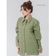 Рубашка оверсайз с длинными рукавами (зеленая) рис.3