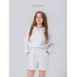 Костюм с шортами и кроп-худи (белый) рис.8