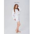 Костюм с шортами и кроп-худи (белый) рис.4