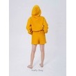 Костюм с шортами и кроп-худи (желтый) рис.4