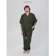 Костюм оверсайз из вафельного полотна зелёный рис.3